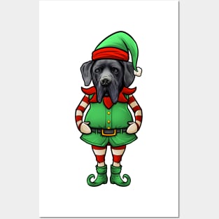 Great Dane Christmas Elf Posters and Art